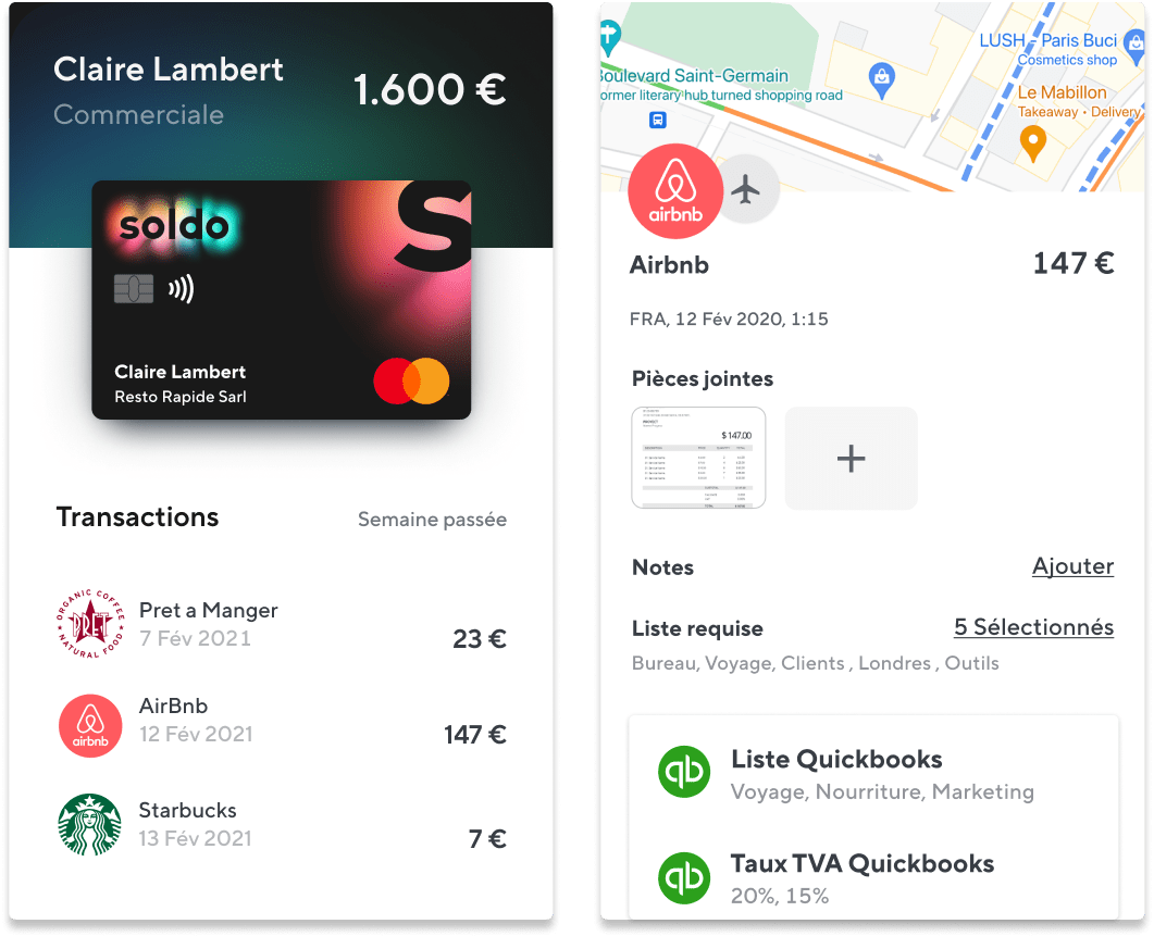 transaction dépenses pros
