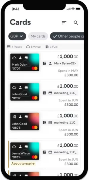 expense app multiple cards