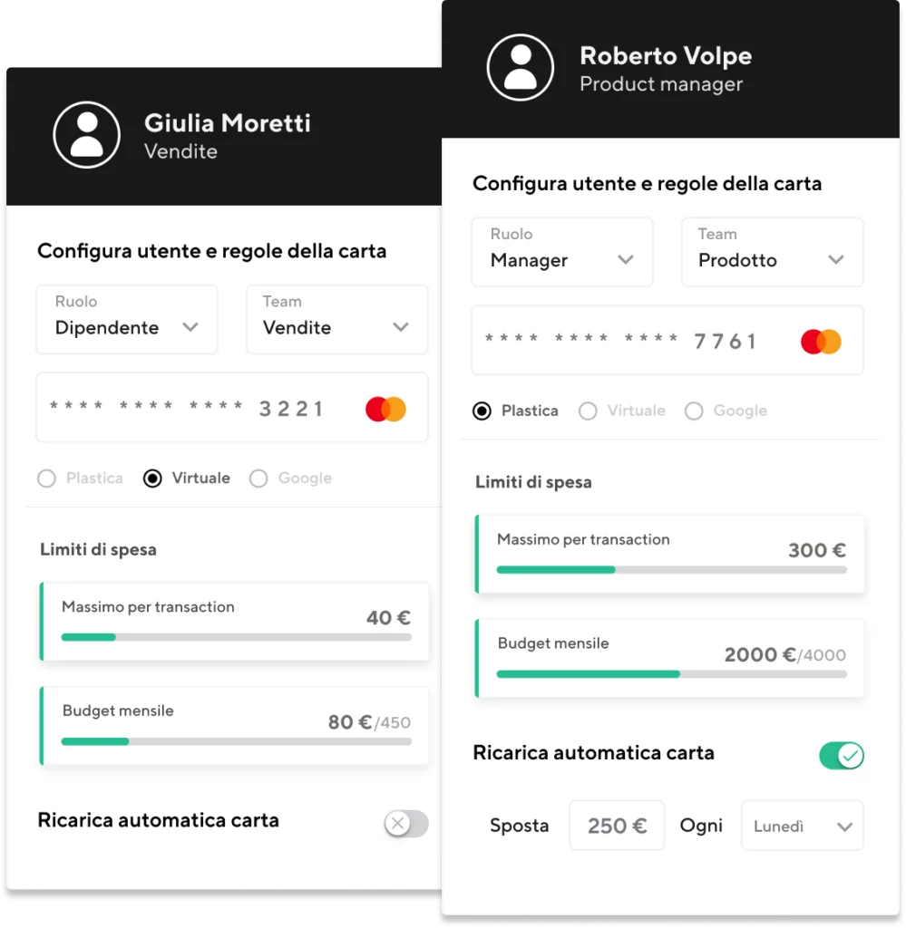 Carte prepagate aziendali Soldo | Carte per dipendenti con categorie e regole personalizzate
