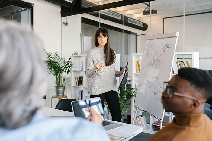 CFO leading a meeting