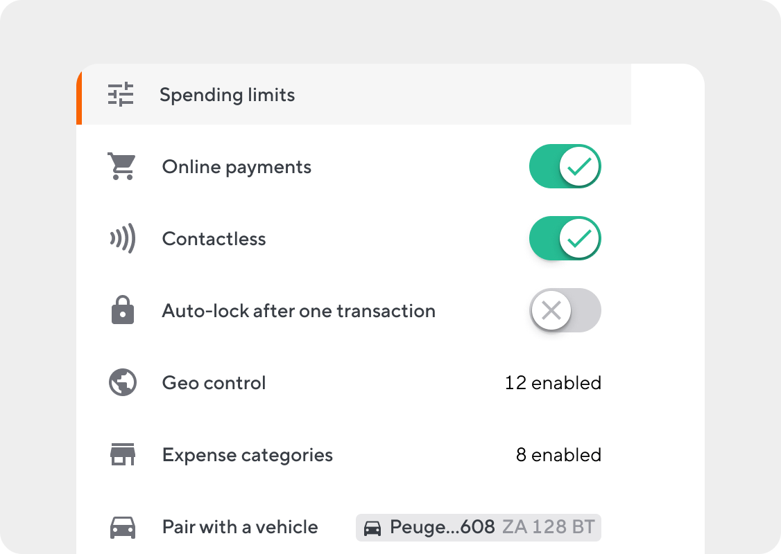 Spending limits- transportation