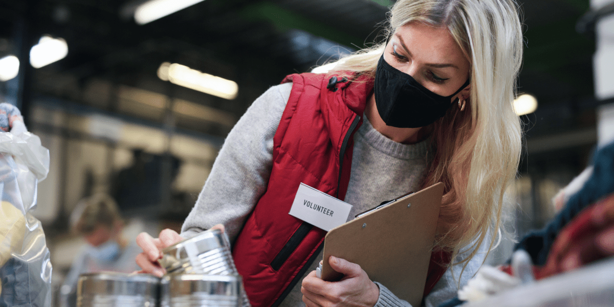 Lady at a food bank