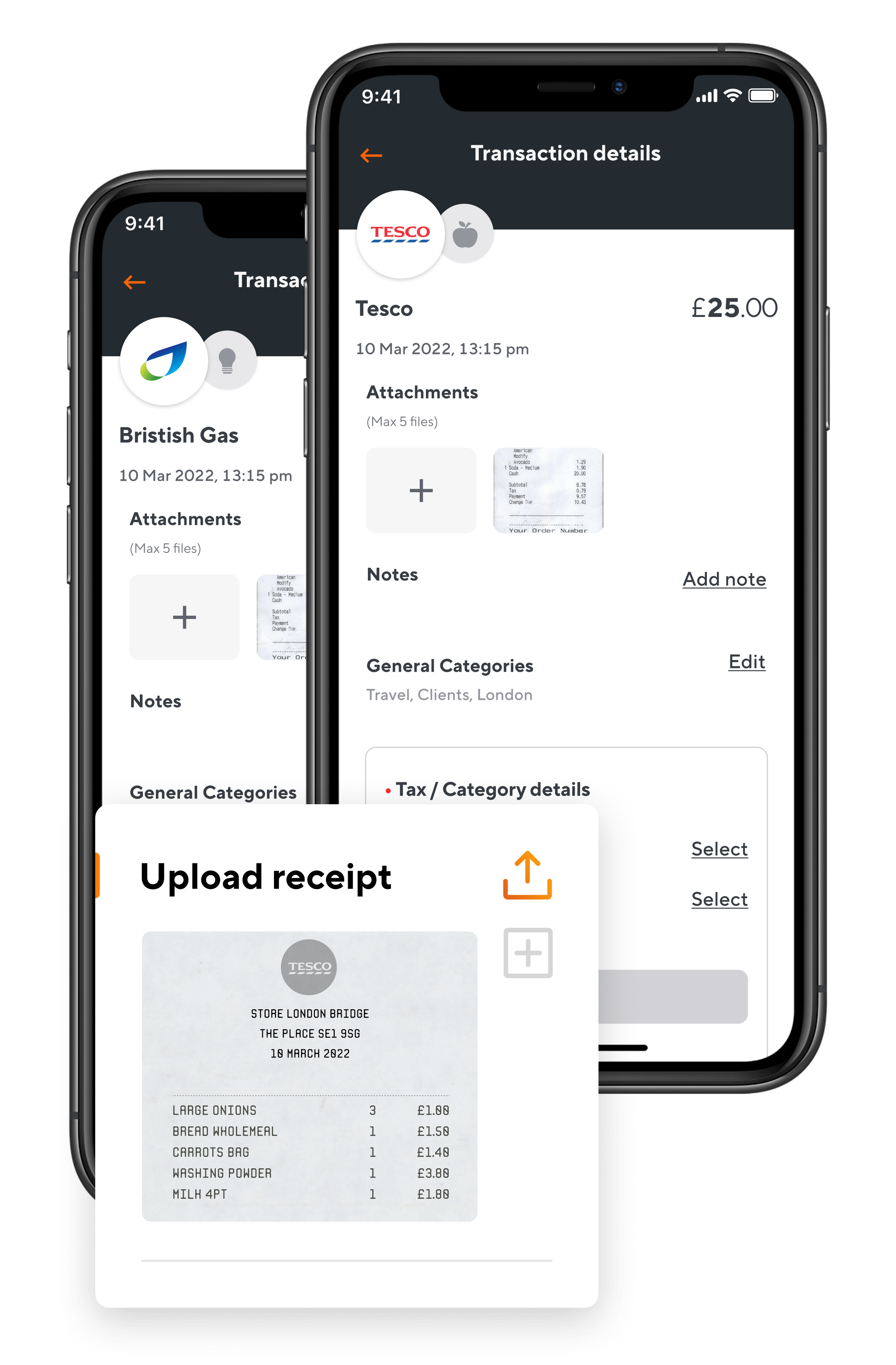 Personal spending receipts