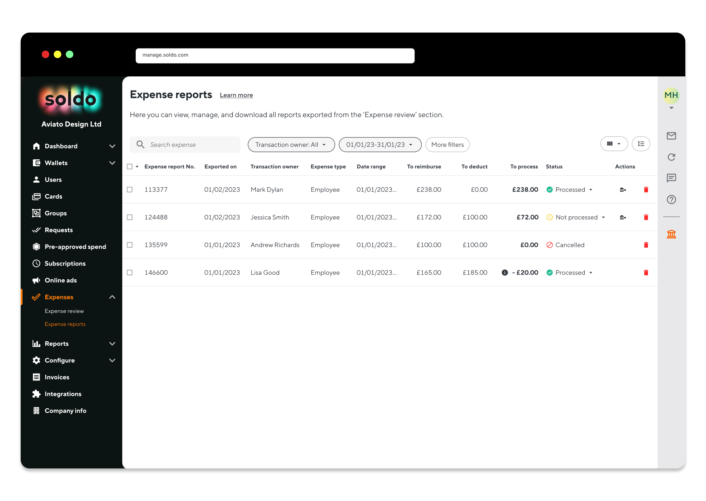 Archive expense reports and access them anytime 