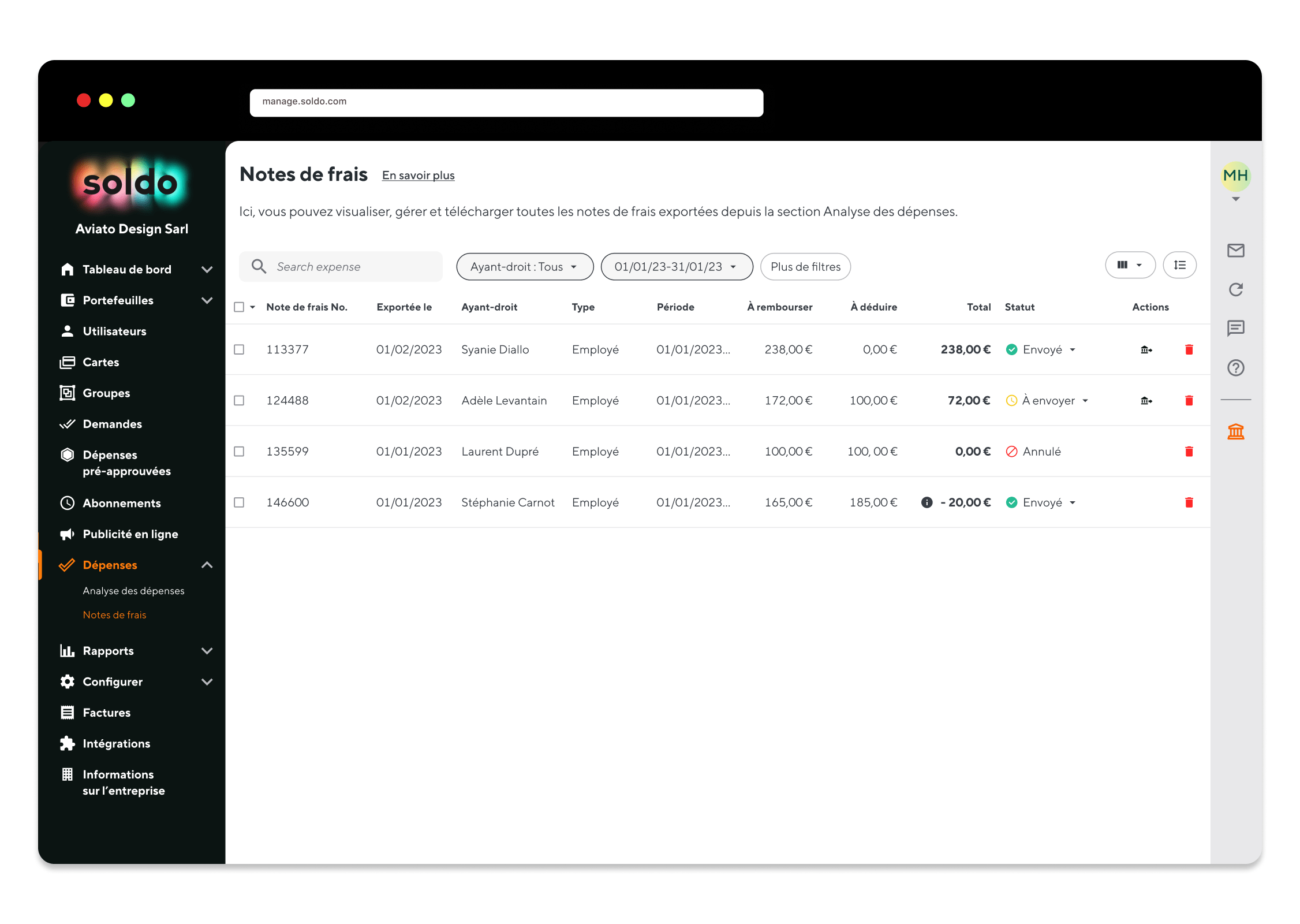 Archivez vos dépenses pour y accéder à tout moment 