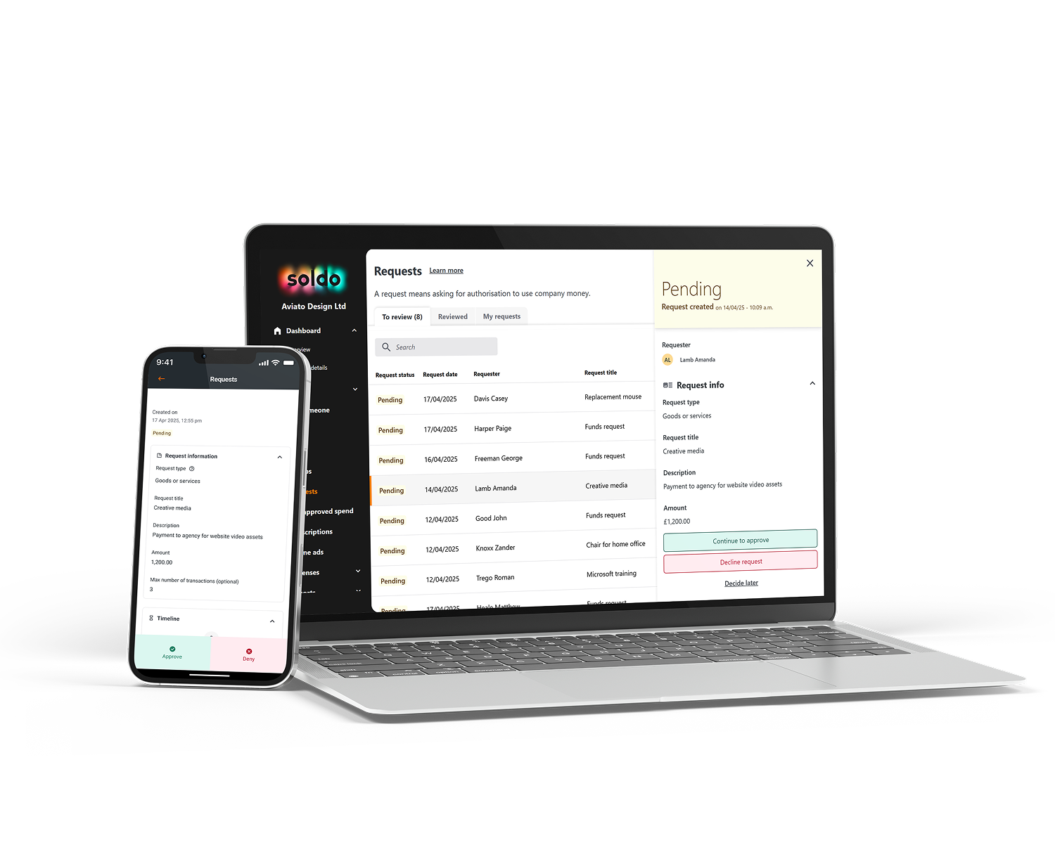 Management Platform Request and Approvals Hero