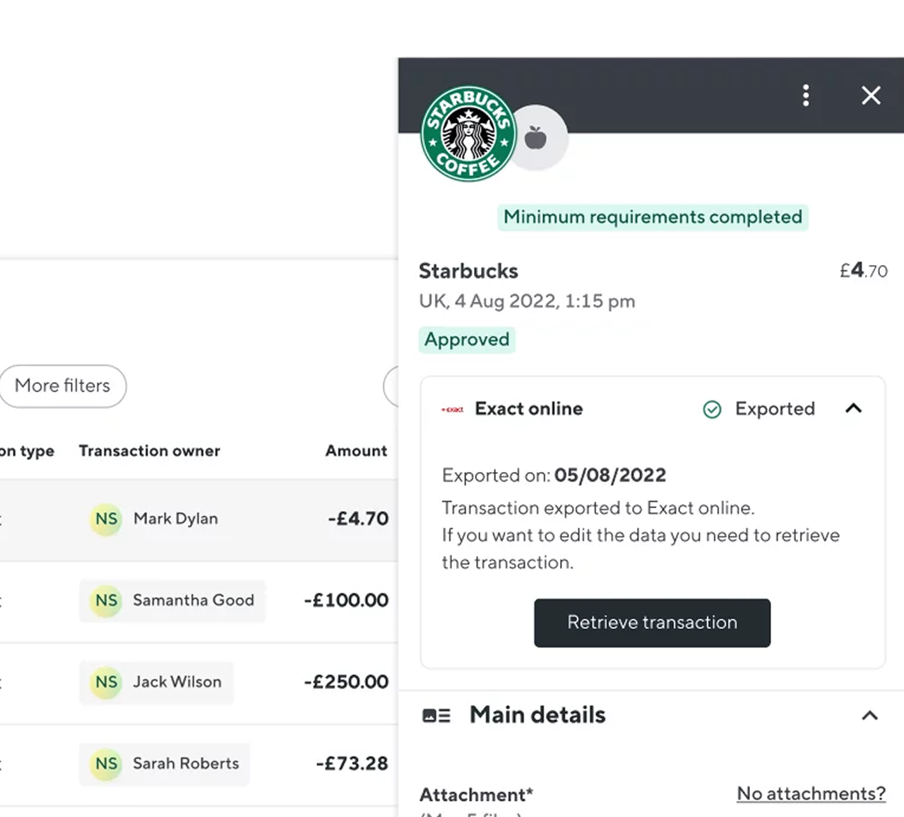 Personalised expense sorting