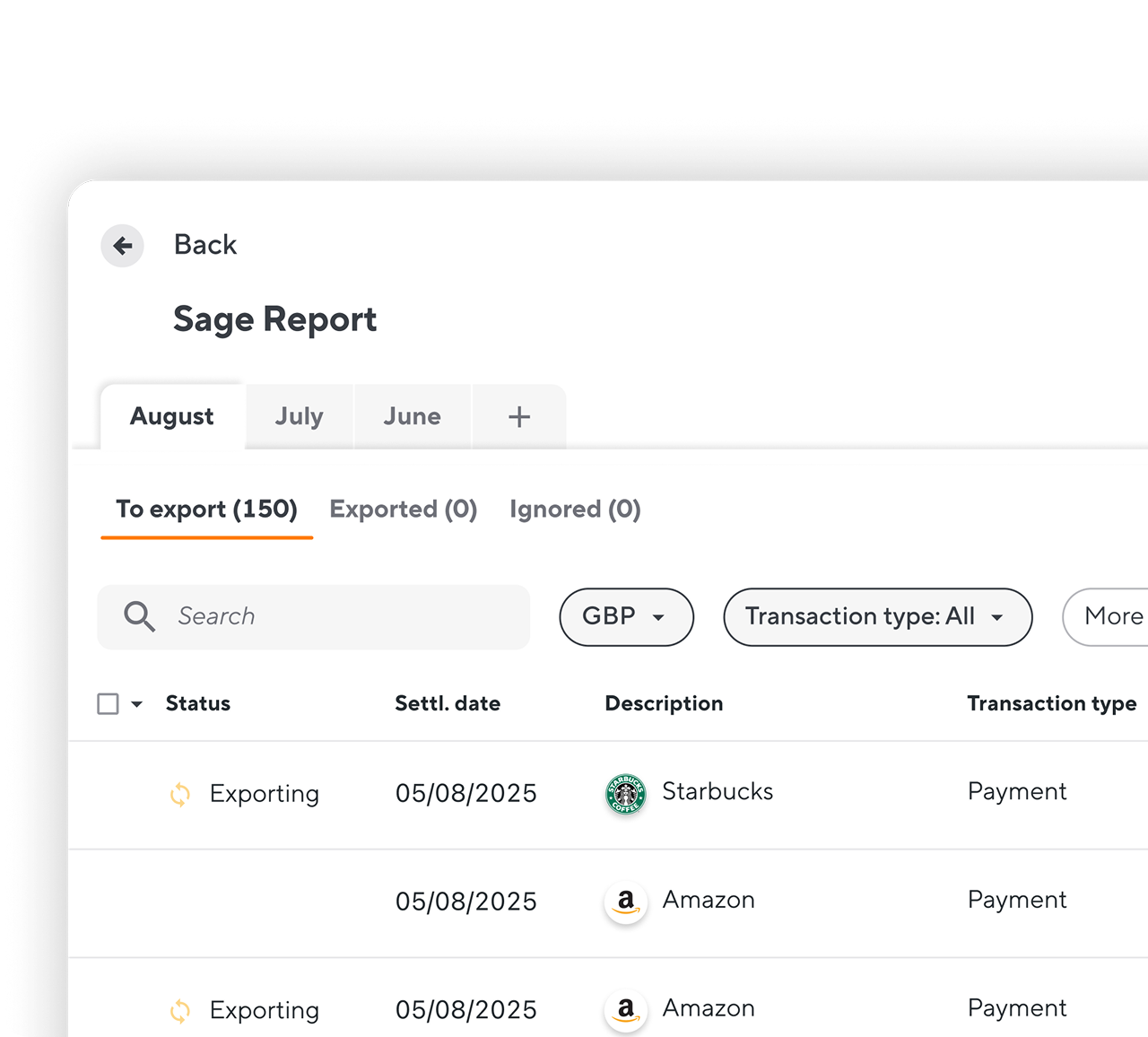 Automatic bank feed