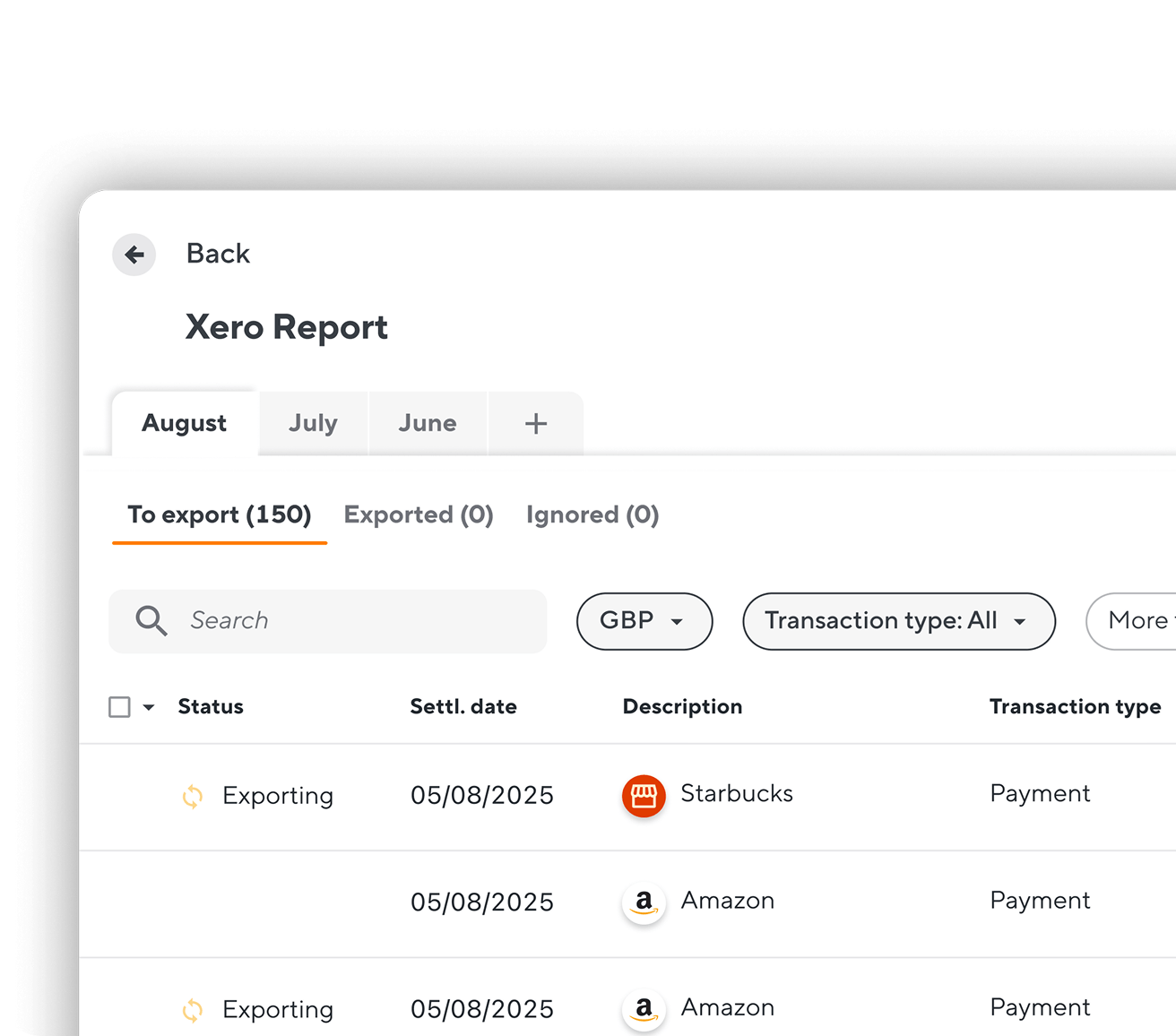 Automatic bank feed