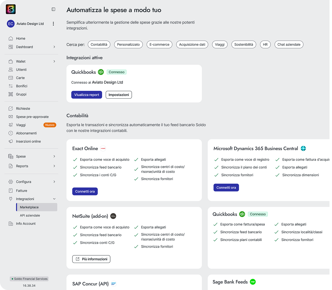 Integrazioni contabili personalizzate