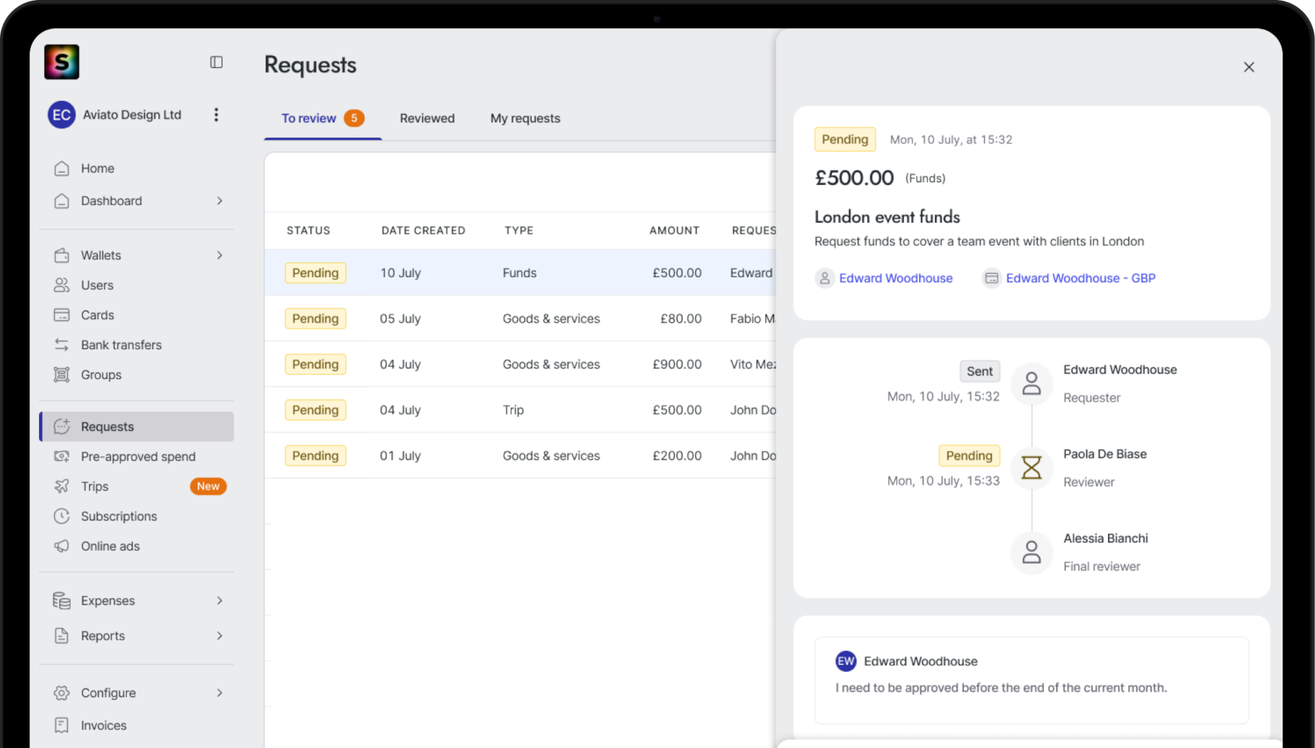 Save time on spend requests and approvals