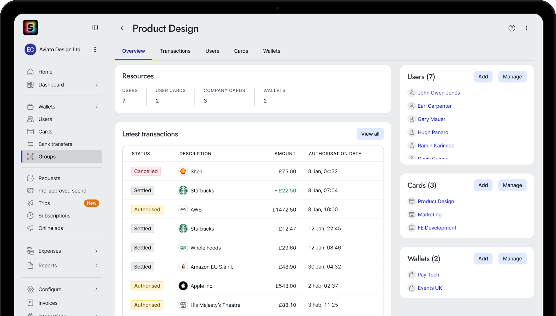 Organise spending at scale