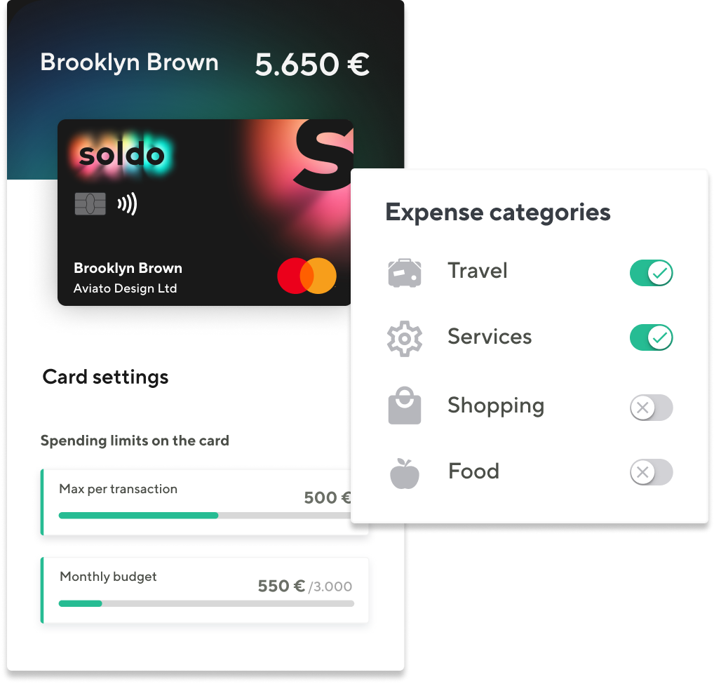 expense categories homepage