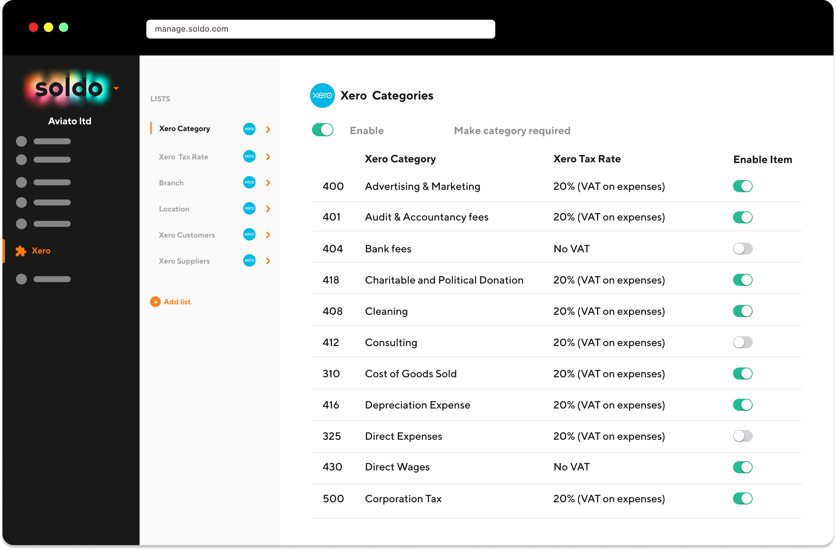 Web Console Soldo